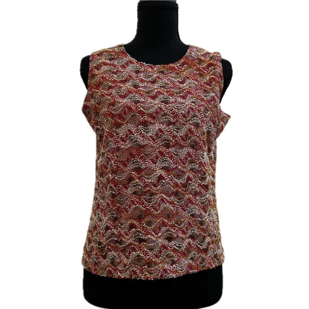 Impressions Y2K Metallic Textured Sleeveless Tank Estimated L